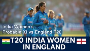 Read more about the article India Women’s Probable XI vs England T20 – Players to Watch, Team News & Updates